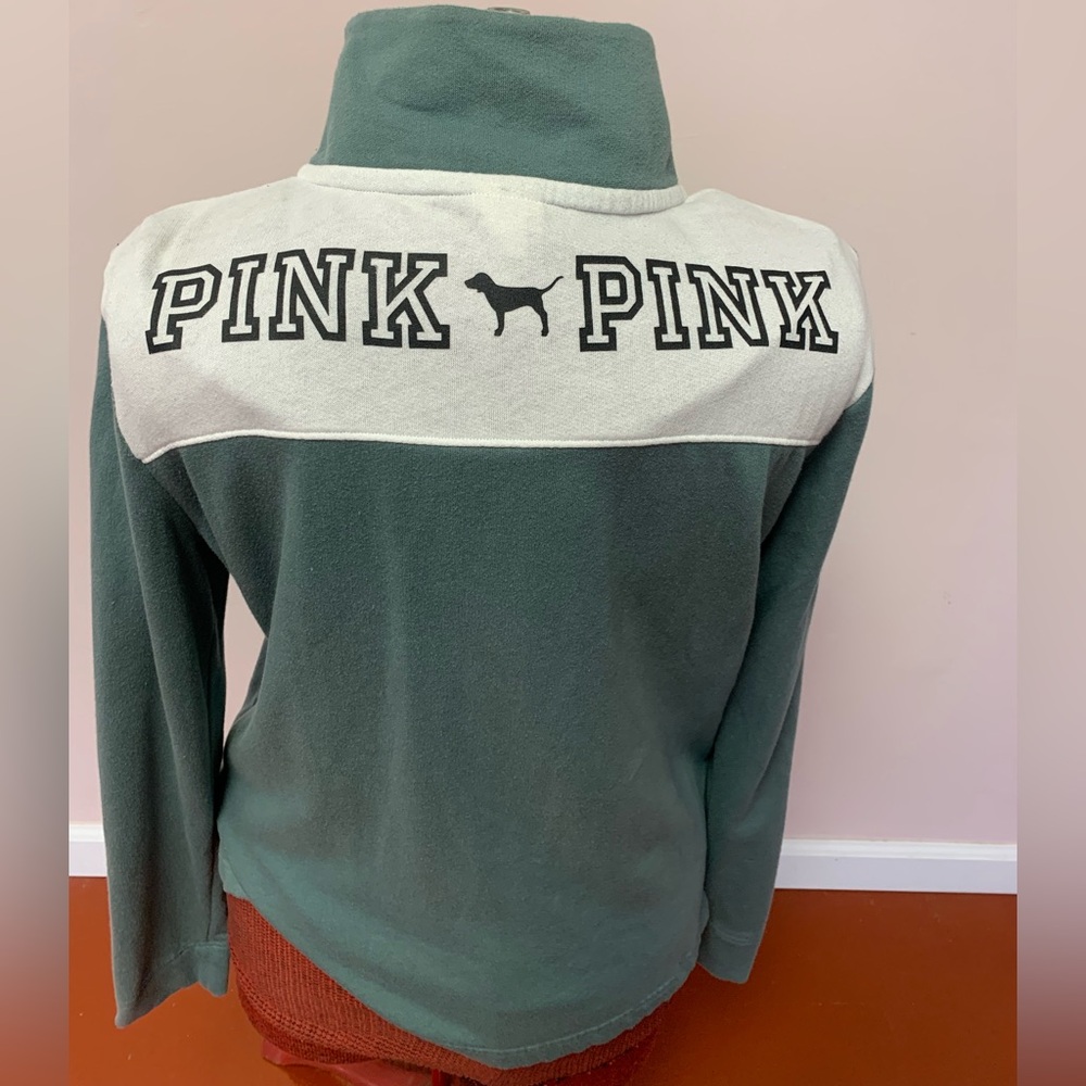 Victoria's Secret PINK Teal Zip-Up size L green